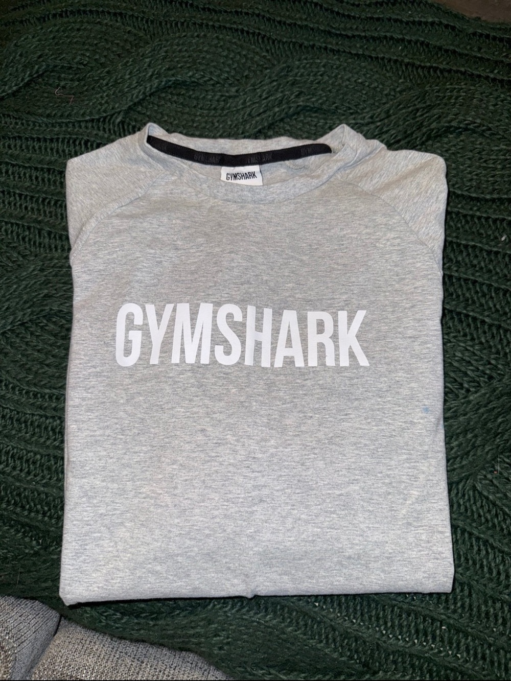 Gymshark Light Gray Crewneck Sweatshirt with White Logo